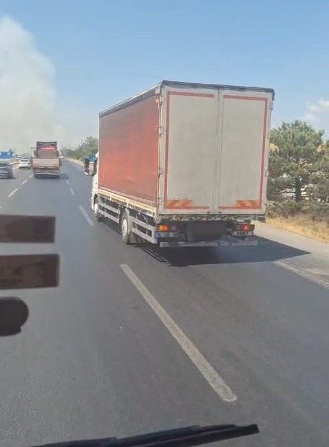 Eskişehir-Bursa kara yolunda henüz bilinmeyen bir nedenle otluk alanda çıkan