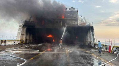 Türkiye’den Rusya’ya taze meyve-sebze taşıyan Türkiye’ye ait Ro-ro gemisine düzenlenen