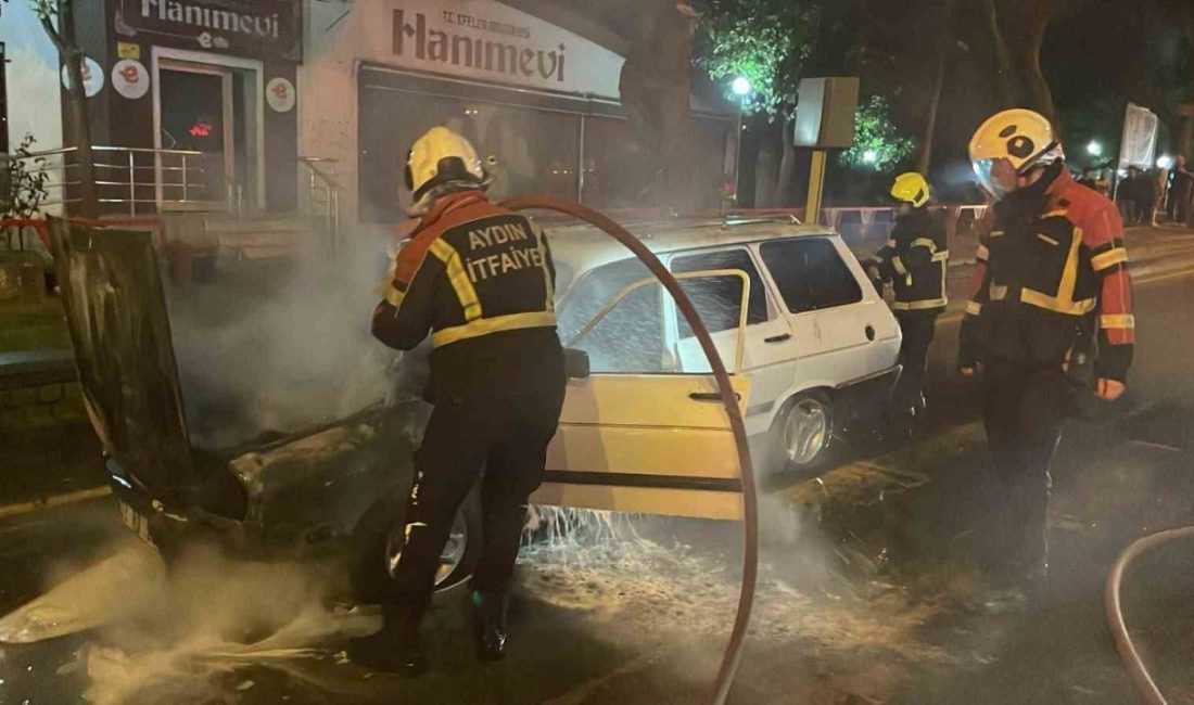 Aydın’ın Efeler ilçesinde seyir halindeyken motor bölümünden bir anda alevlerin