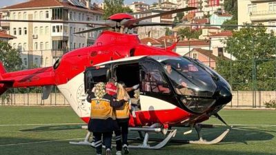 Kastamonu’nun Doğanyurt ilçesinde üzerine kaynar su dökülen bebek, ambulans helikopterle