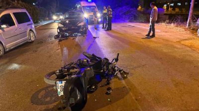 Bilecik’te otomobil ile motosikletin çarpışması sonucu meydana gelen trafik kazasında