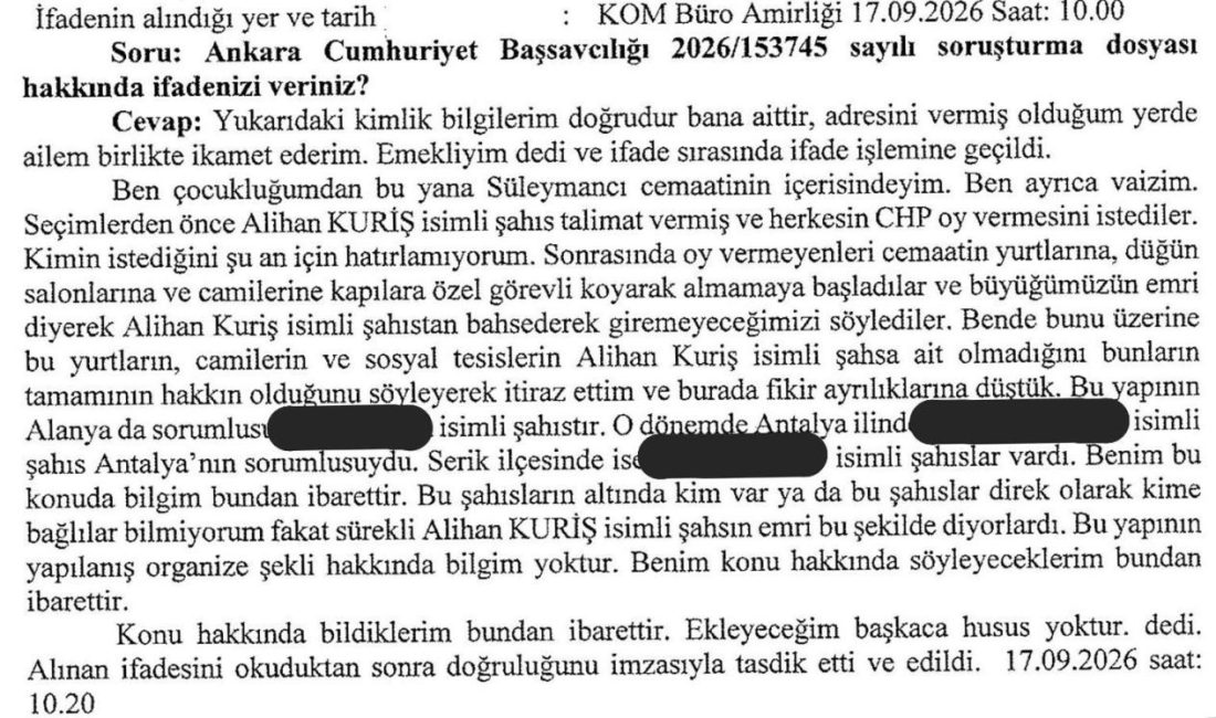 Alihan Kuriş suç örgütü yöneticilerinin seçim dönemlerinde CHP’ye oy verilmesi