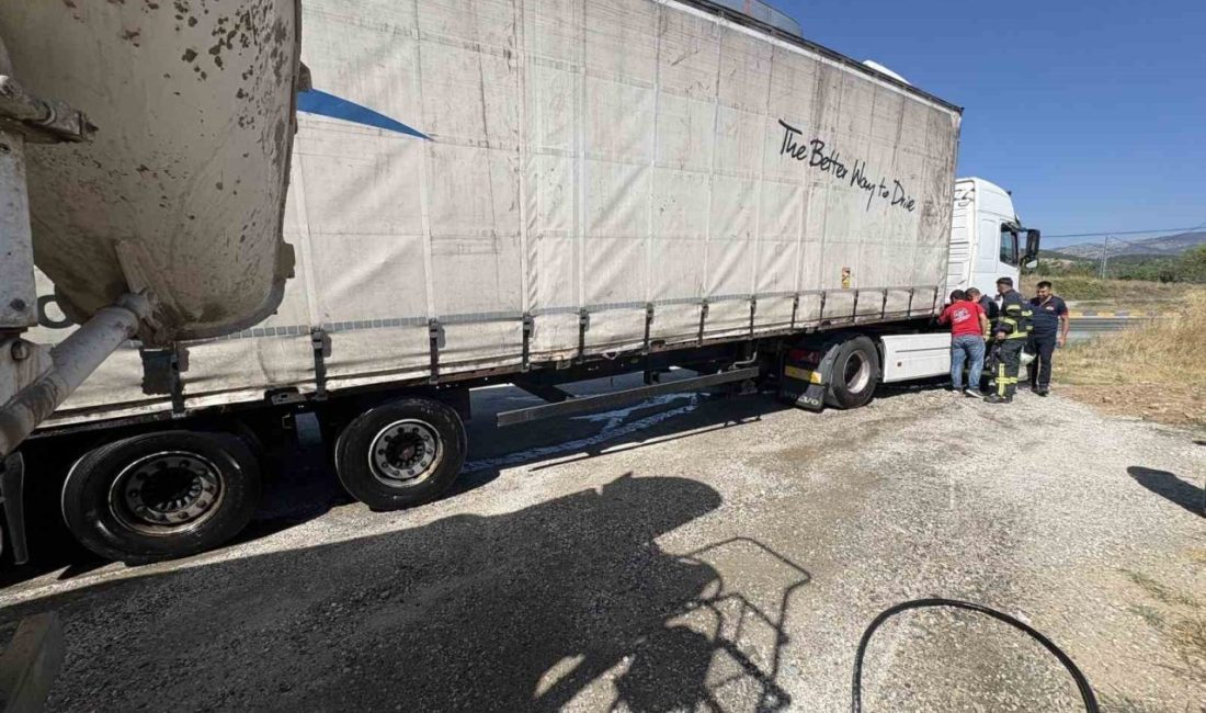 Kastamonu’nun Tosya ilçesinde seyir halindeki tırda çıkan yangına çevreden geçen